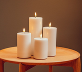 DELUXE Bougie LED crème 10x10 - (RF-0112)